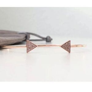 14k 14kt rose gold diamond cuff bracelet